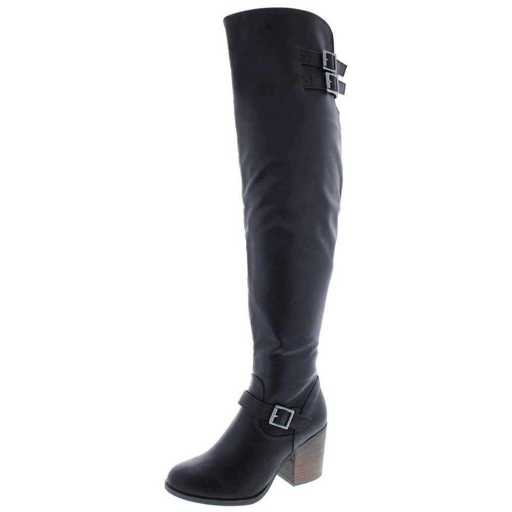 Over The Knee faux leather Boots